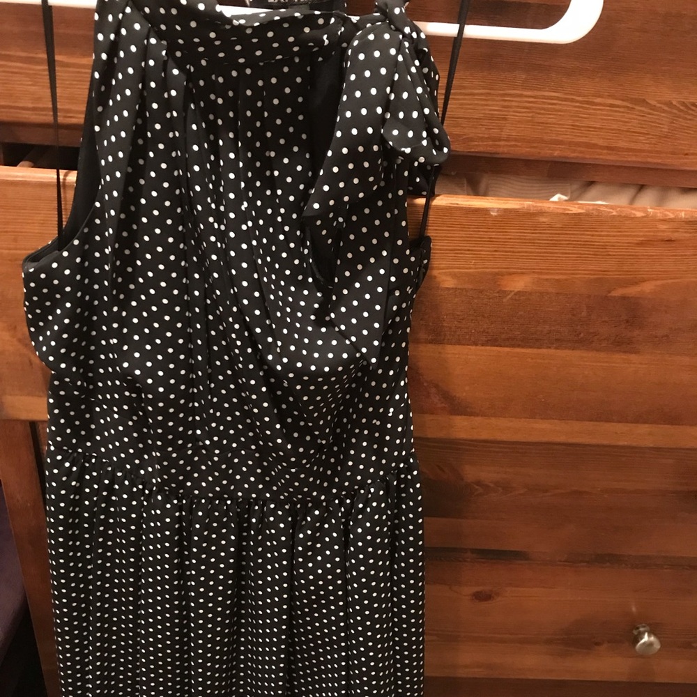 Black and white polka dot dress